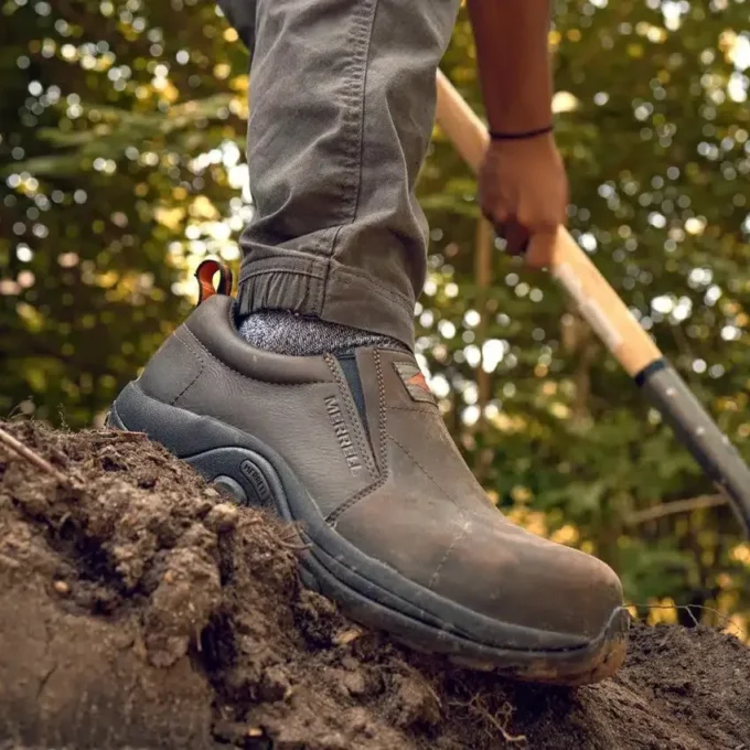 Chaussure de travail Jungle Moc en cuir à embout de sécurité pour homme, largeur large Chaussure de travail Jungle Moc en cuir à embout de sécurité pour homme, largeur large